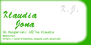 klaudia jona business card